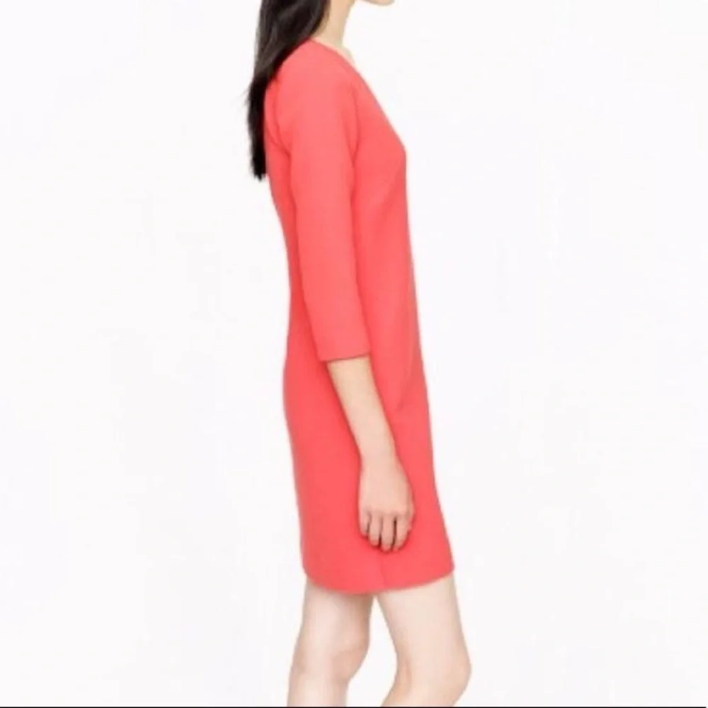 J. Crew Crepe V-Neck Dress in Pink